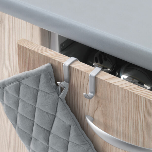 Metaltex dubbele haak Galileo zilvermetallic