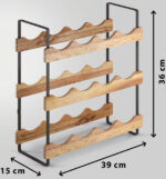 Metaltex flessenrek York LAVA, 3 etages, voor 12 flessen
