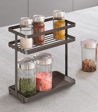 Metaltex kruidenrek Tokyo LAVA 2 etages mat zwart