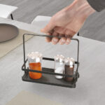 Metaltex Tokyo Lava menageset met handgreep, mat zwart