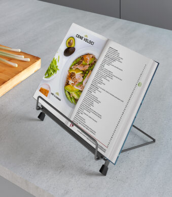 Metaltex kookboekstandaard Tokyo LAVA, mat zwart