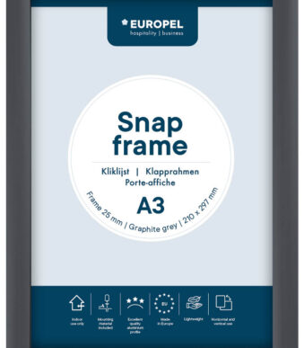 EUROPEL - Posterkader Premium - A3 - 25mm - Grafietgrijs