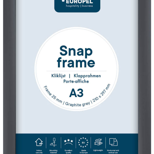 EUROPEL - Posterkader Premium - A3 - 25mm - Grafietgrijs