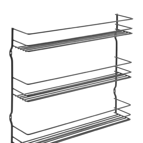 Metaltex kruidenrek Pepito 3-laags mat zwart voor wand/deur montage