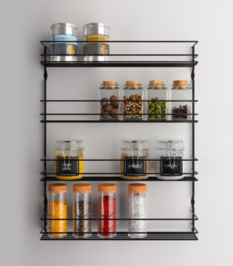 Metaltex kruidenrek Pepito 4-laags zwart mat