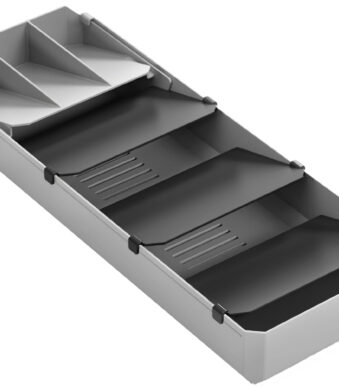 Metaltex Bestekbak Verstelbaar, Kunststof, Grijs