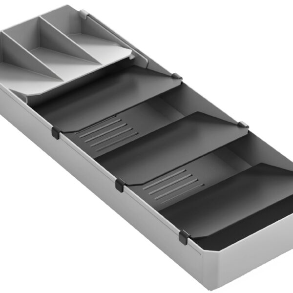 Metaltex Bestekbak Verstelbaar, Kunststof, Grijs
