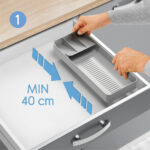 Metaltex Bestekbak Verstelbaar, Kunststof, Grijs