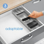 Metaltex Bestekbak Verstelbaar, Kunststof, Grijs