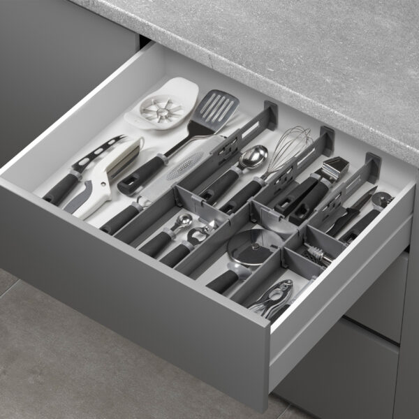 Metaltex lade-organizer Multi-Fit PLUS verstelbaar grijs ABS