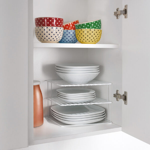 Metaltex hoekelement voor kast met 2 etages, wit