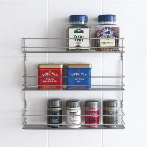 Metaltex kruidenrek Pepito 3-etages zilver metaal