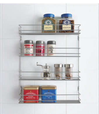 Metaltex kruidenrek Pepito 4 etages zilver metaal wandmontage