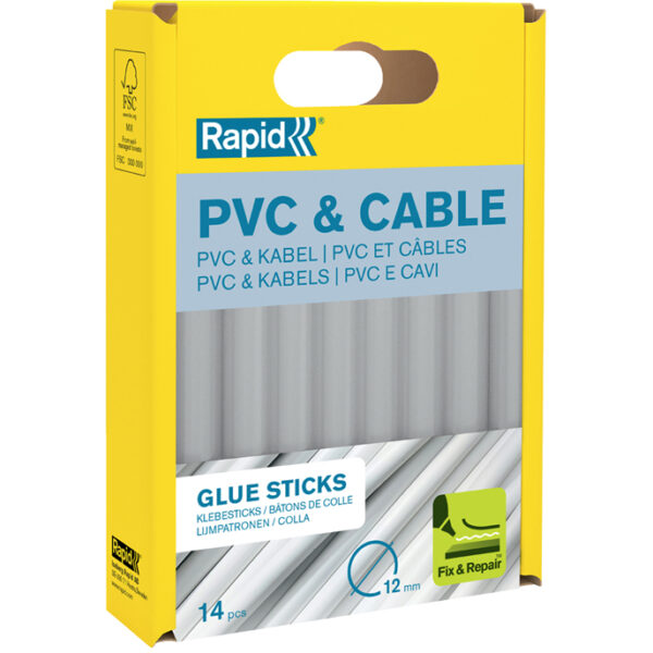 Rapid lijmpatronen PVC & kabel, 12 mm diameter, kort