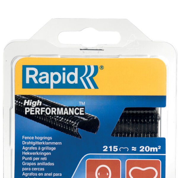 Rapid hekwerk ringklemmen VR22 zwart kunststof coating 215 stuks