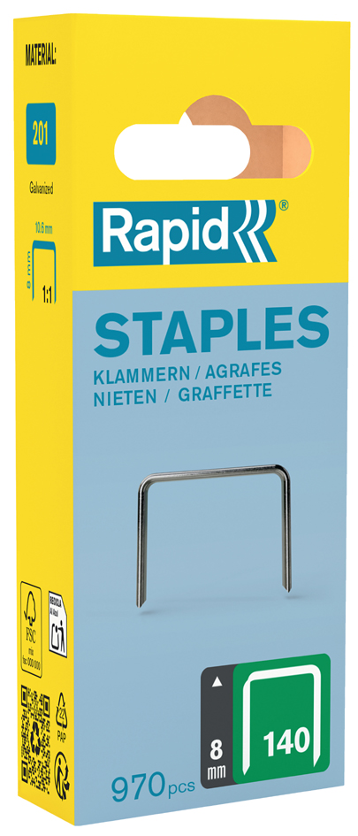 Rapid vlakdraad nietjes type 140, 8 mm, kleine verpakking Rapid vlakdraad nietjes type 140, 8 mm, kleine verpakking