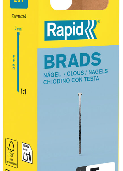 Rapid nagels type 8, 25 mm, gegalvaniseerd, 1000 stuks