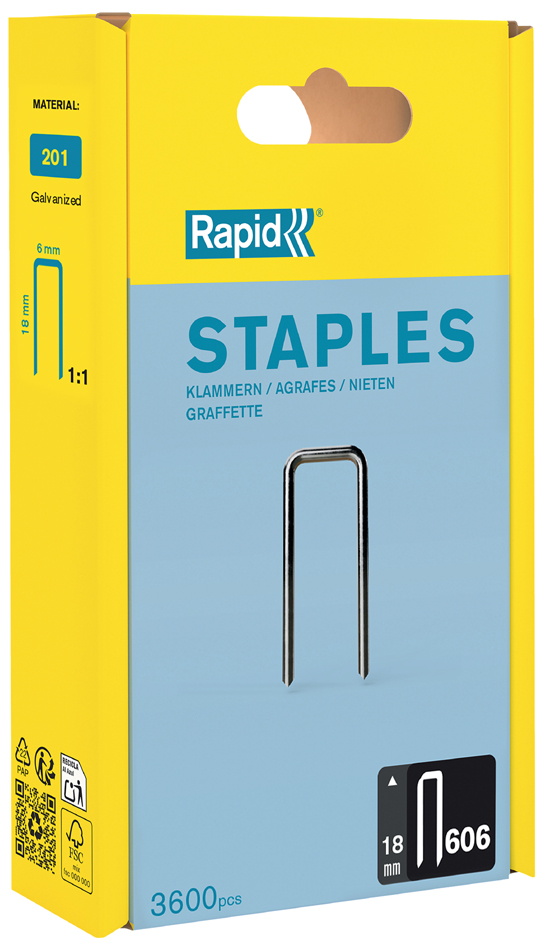 Rapid smalle nietjes type 606, 18 mm, grootverpakking Rapid smalle nietjes type 606, 18 mm, grootverpakking