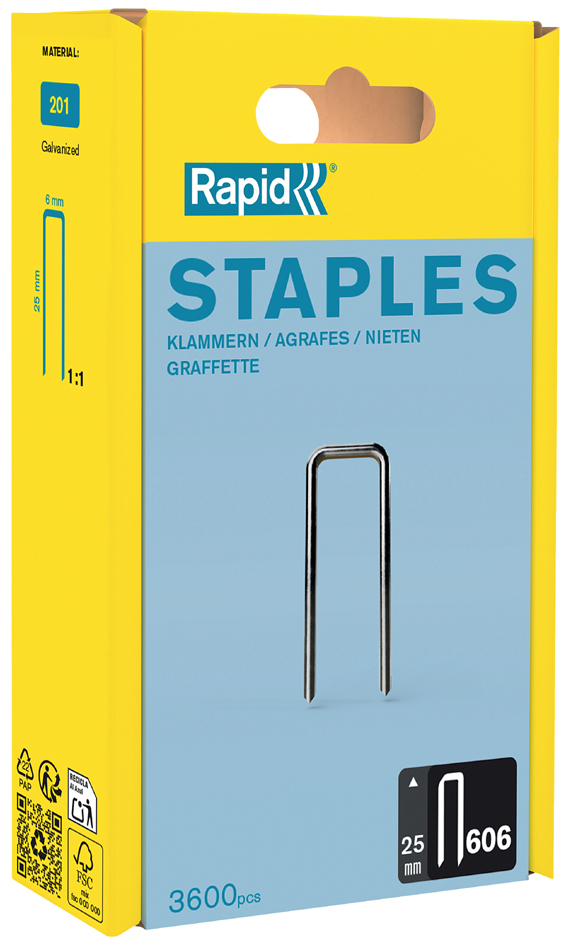 Rapid smalle nietjes type 606, 25 mm, voordeelverpakking Rapid smalle nietjes type 606, 25 mm, voordeelverpakking