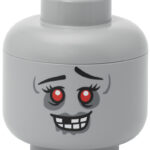 LEGO Opbergkop Zombie, stapelbare opbergdoos, steingrau, 2 liter