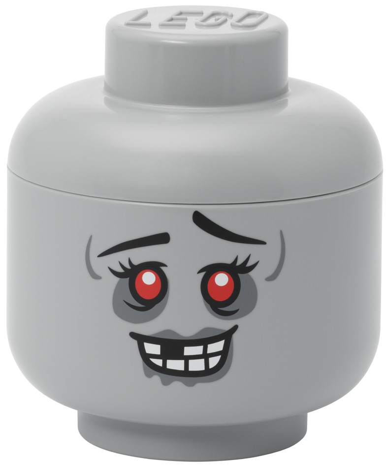 LEGO Opbergkop Zombie, stapelbare opbergdoos, steingrau, 2 liter LEGO Opbergkop Zombie, stapelbare opbergdoos, steingrau, 2 liter