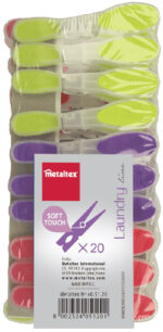 Metaltex wasknijpers soft-touch gekleurd