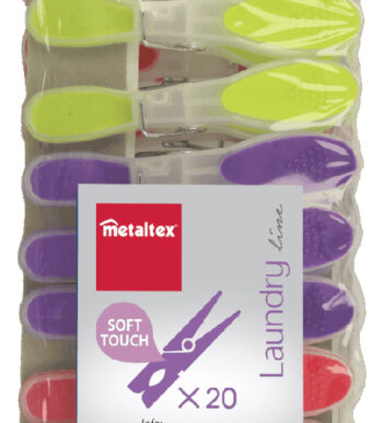 Metaltex wasknijpers soft-touch gekleurd