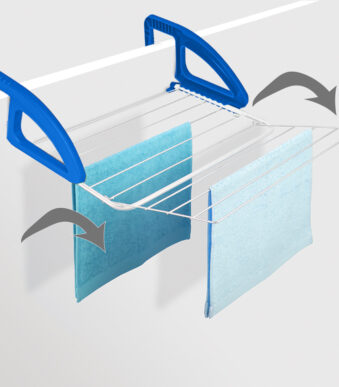 Metaltex wasdroogrek voor radiator en balkon Bries wit/blauw