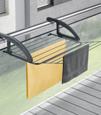 Metaltex inklapbare wasdroogrek voor radiator en balkon zwart