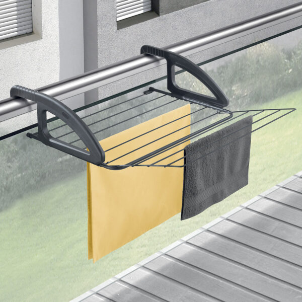 Metaltex inklapbare wasdroogrek voor radiator en balkon zwart