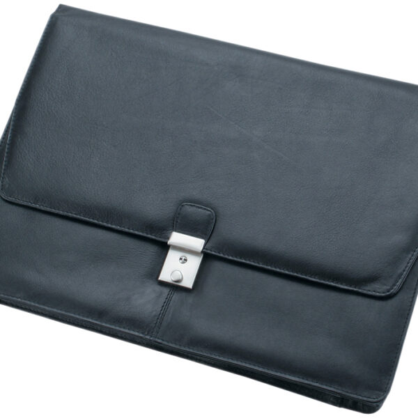 Alassio College map 'TISSANO' Nappa leder zwart