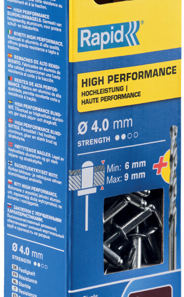 Rapid blindklinknagels universeel, 4,0 x 12 mm, aluminium