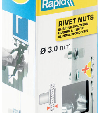 Rapid popnietmoeren M3 staal verchroomd 20 stuks met boor