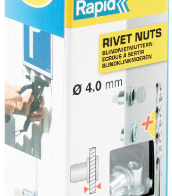 Rapid blindklinknagels M4 staal, verchroomd, 20 stuks met boor