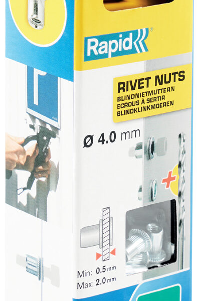 Rapid blindklinknagels M4 staal, verchroomd, 20 stuks met boor
