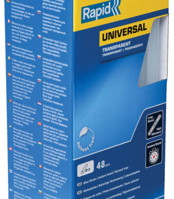 Rapid lijmpatronen universeel transparant, 12 mm diameter, 48 stuks