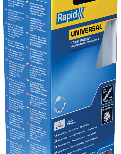 Rapid lijmpatronen universeel transparant, 12 mm diameter, 48 stuks