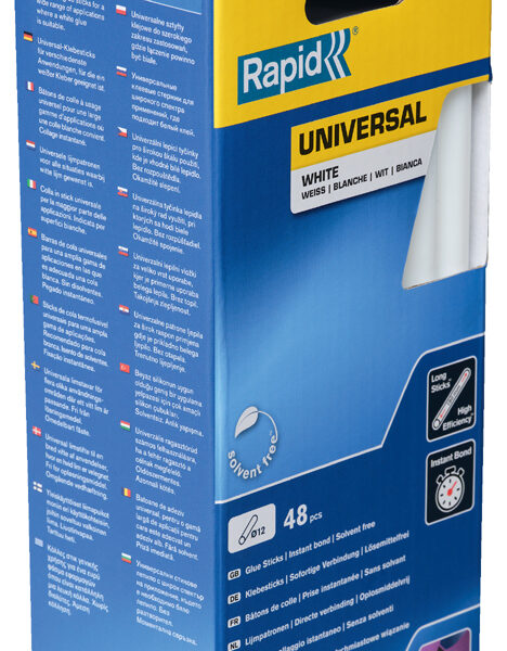 Rapid lijmpatronen universeel wit, 12 mm diameter, 48 stuks