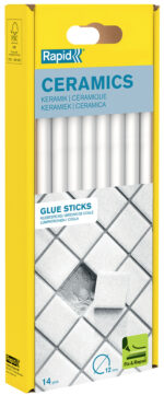 Rapid lijmpatronen keramiek wit, 12 mm diameter, 190 mm lang