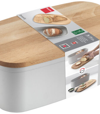 Metaltex broodtrommel Bready met snijplank deksel
