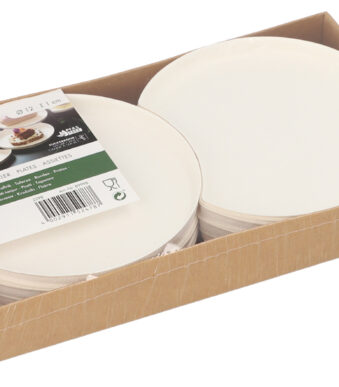 PAPSTAR Suikerriet bordjes halfmaan vorm, 120 mm, wit, 12 stuks