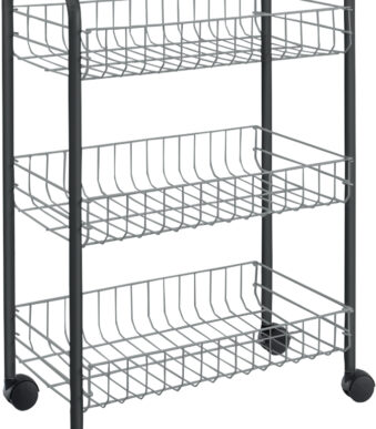 Metaltex allround trolley Sprinter 3 etages zilver-zwart