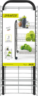 Metaltex allround trolley Sprinter 3 etages zilver-zwart