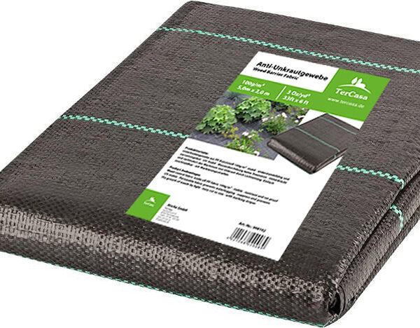 TerCasa onkruidwerende doek, 2 x 5 m, zwart