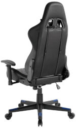 LogiLink gamingstoel met RGB-verlichting, hoofd- en lendensteun, zwart