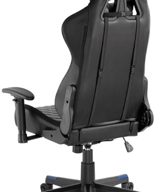 LogiLink gamingstoel met RGB-verlichting, hoofd- en lendensteun, zwart