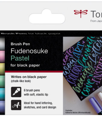 Tombow kalligrafiestift Fudenosuke Pastel, 6 stuks in kartonnen doosje