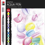 Marabu Brushpennen Aqua Potloden Graphix IJskristal, Doos 12 stuks