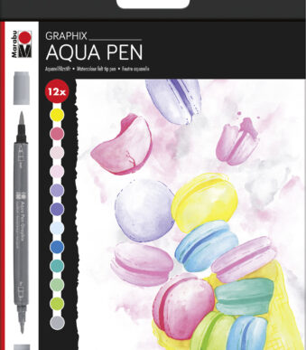 Marabu Brushpennen Aqua Potloden Graphix IJskristal, Doos 12 stuks