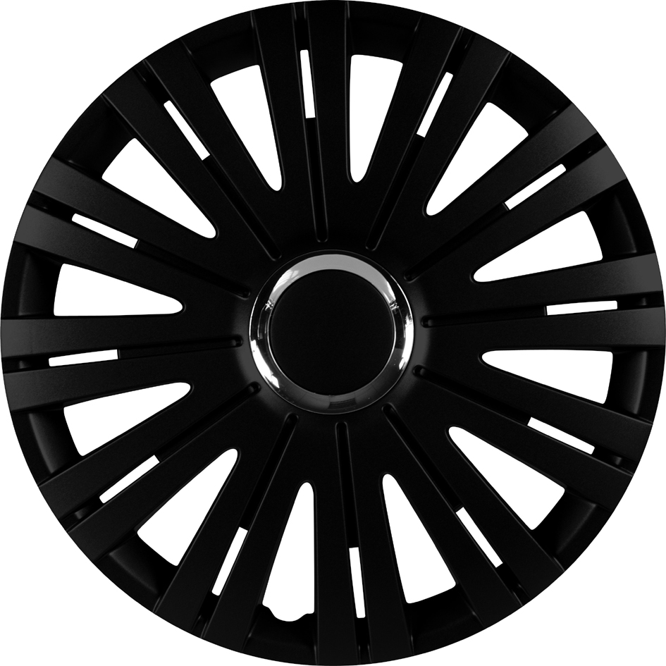 IWH wieldoppen Monaco zwart/chroom 14 inch (35,56 cm) - set van 4 IWH wieldoppen Monaco zwart/chroom 14 inch (35,56 cm) - set van 4